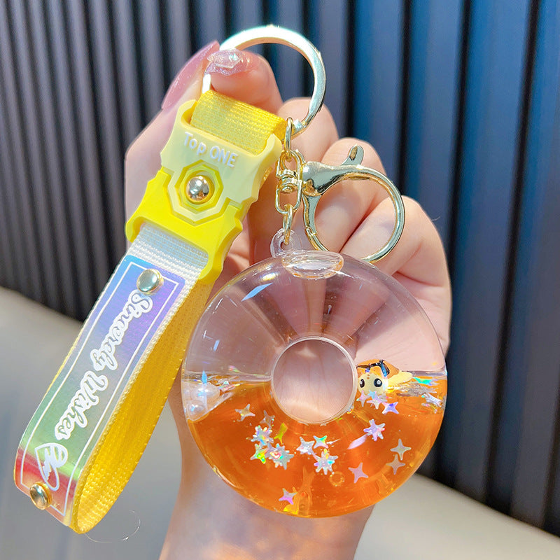 Wholesale Acrylic Oiled Marine Animal Donut Keychain